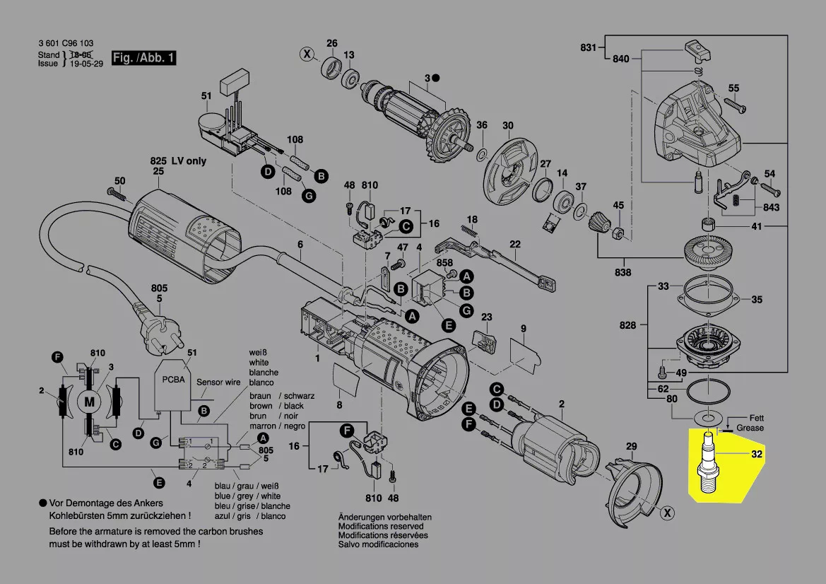 Broche rectifieuse réf. 1 619 P06 419 Bosch